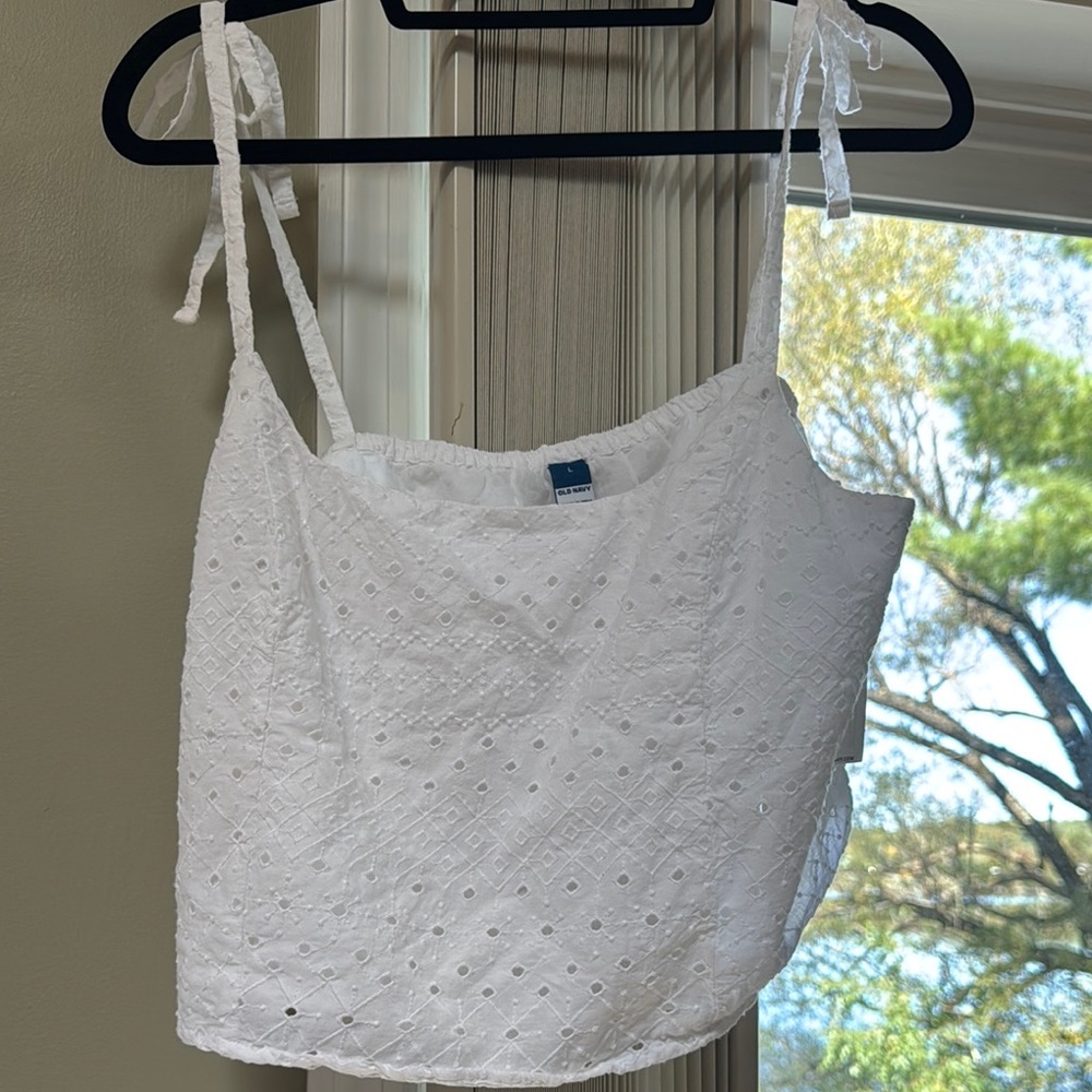 White Eyelet Women's Top